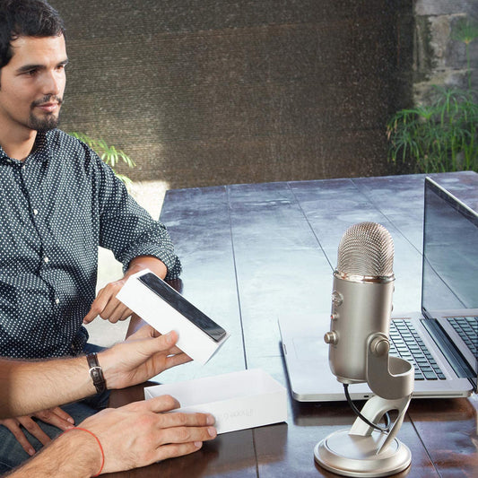 Yeti USB Microphone for Recording, Streaming, Gaming, Podcasting on PC and Mac, Condenser Mic for Laptop or Computer with VO!CE Effects, Adjustable Stand, Plug and Play - Slate