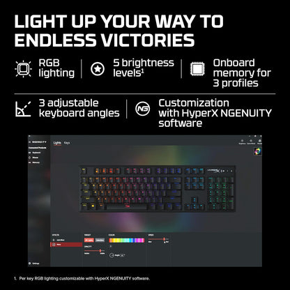 Alloy Origins - Mechanical Gaming Keyboard, Software-Controlled Light & Macro Customization, Compact Form Factor, RGB LED Backlit - Clicky  Blue Switch,