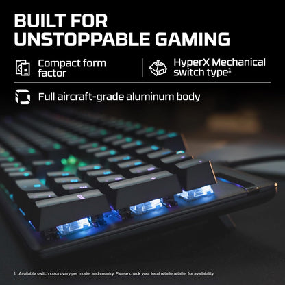Alloy Origins - Mechanical Gaming Keyboard, Software-Controlled Light & Macro Customization, Compact Form Factor, RGB LED Backlit - Clicky  Blue Switch,